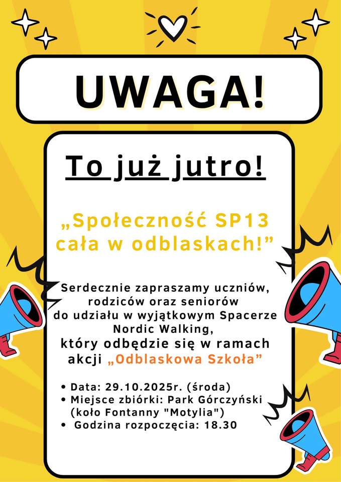 „Społeczność SP 13 cała w odblaskach!”