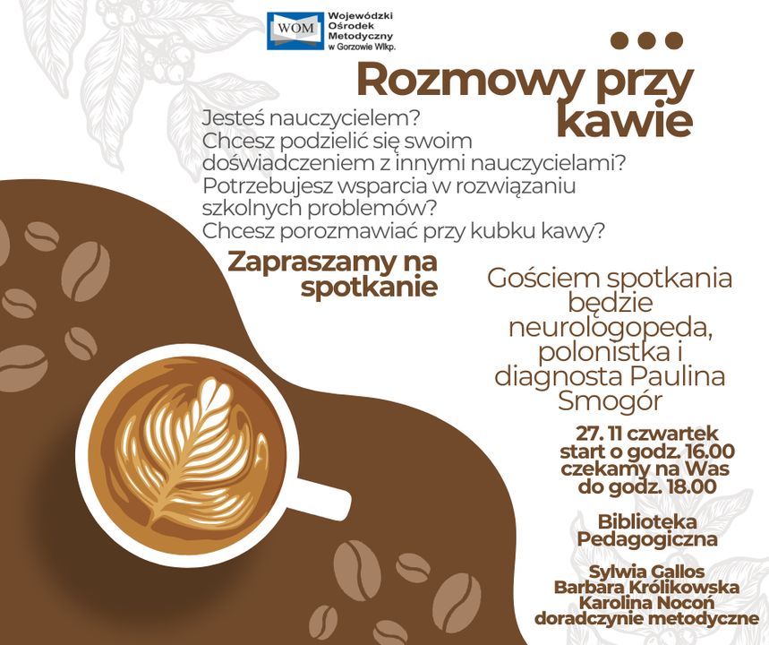 Spotkanie przy kawie z Pauliną Smogór (neurologopedka, polonistka, diagnosta)