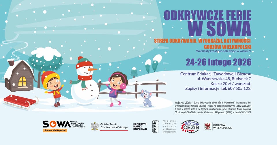 Odkrywcze ferie w SOWA Gorzów Wielkopolski
