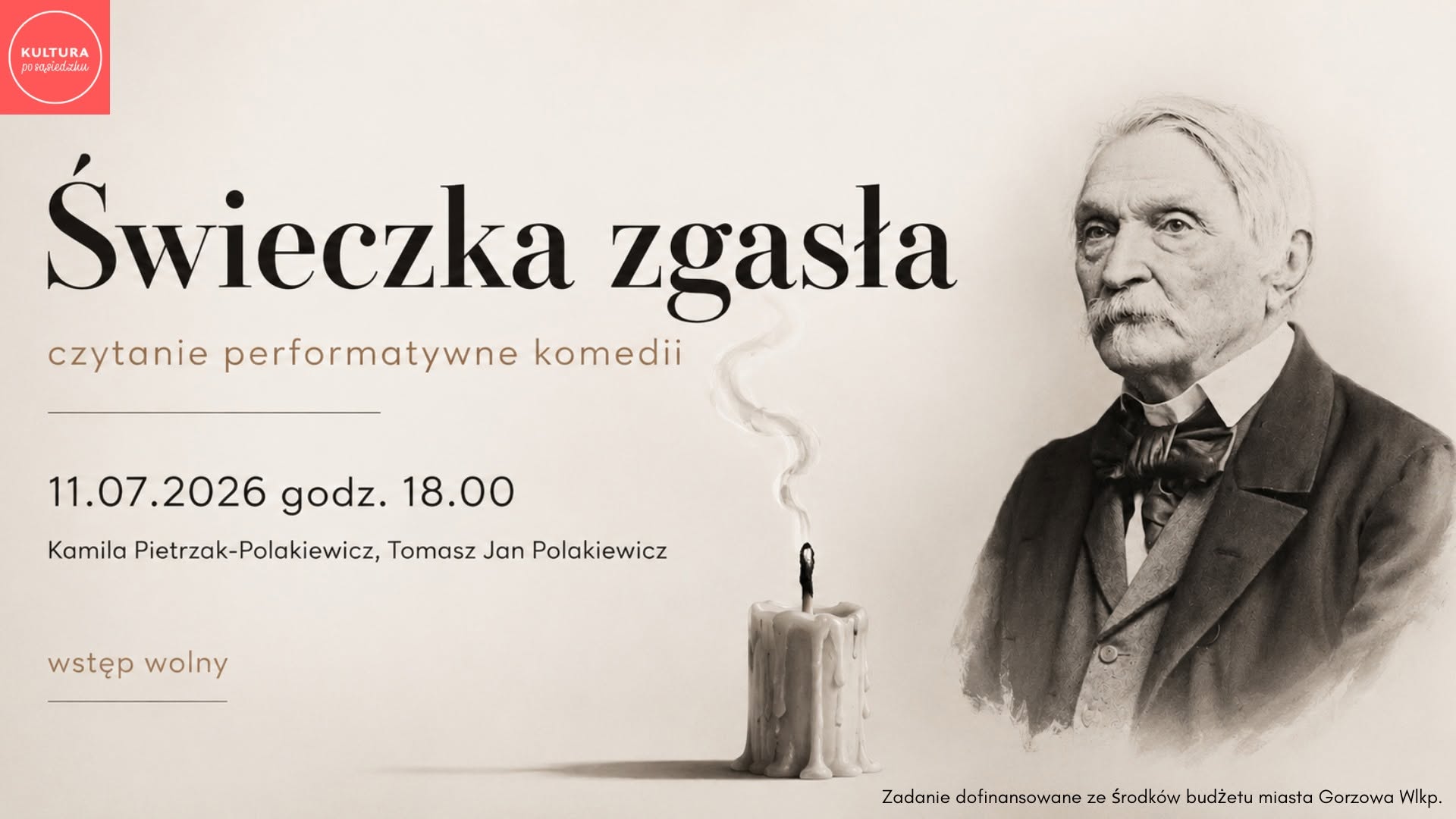 Kultura po sąsiedzku | „ŚWIECZKA ZGASŁA” | czytanie performatywne komedii A. Fredry