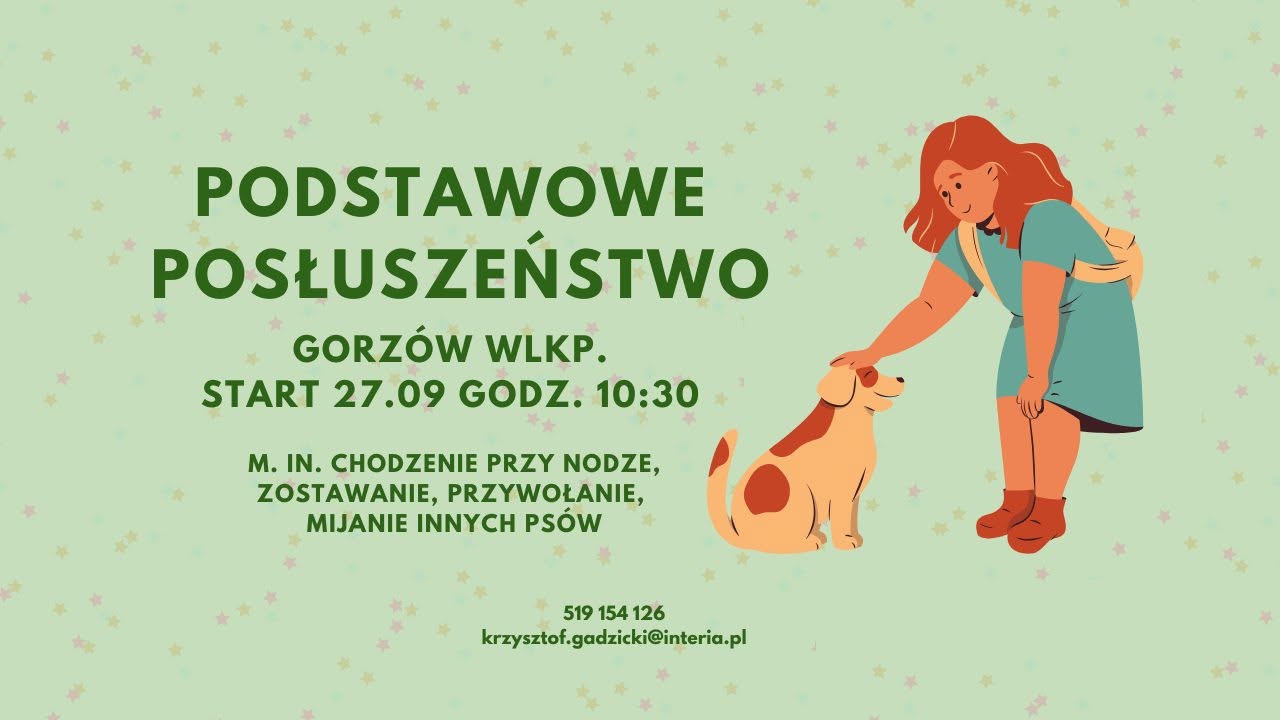 Podstawowe posłuszeństwo – edycja wrzesień. Gorzów Wlkp. start: 27.09