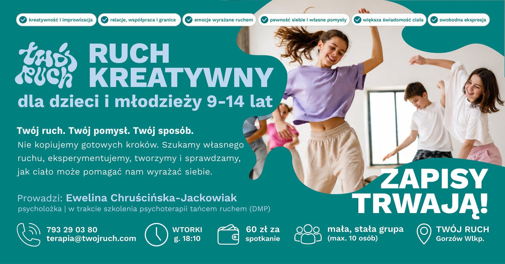 Ruch Kreatywny 9–14 lat | NABÓR do grupy | Twój Ruch Gorzów